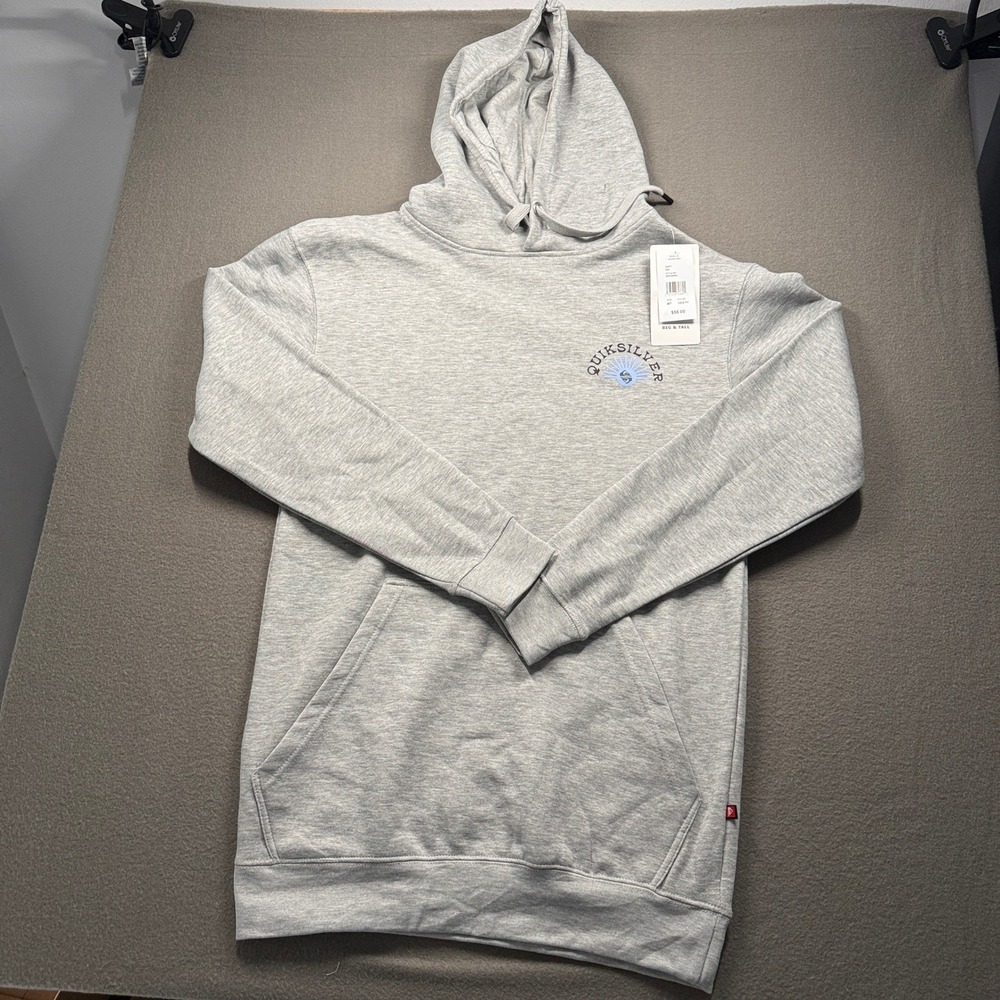 Quiksilver Hoodie Mens MT Heather Gray Graphic Big & Tall Fleece QSFH005KL